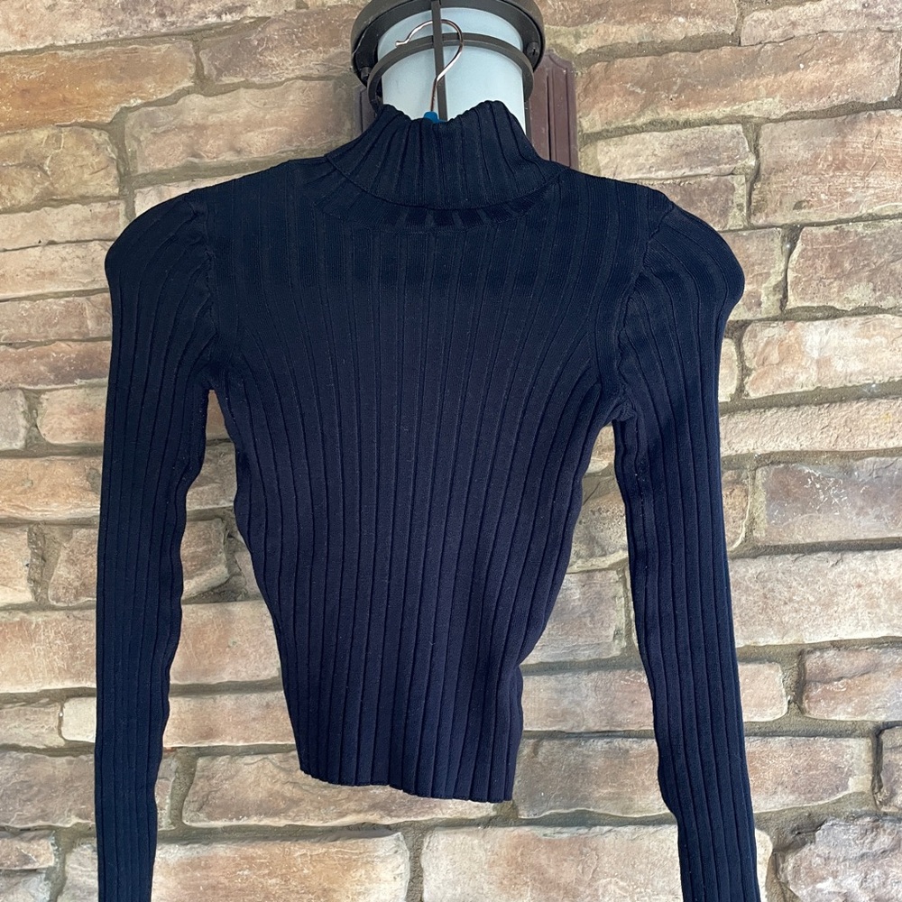 H&M Divided Black Ribbed Turtleneck Sweater